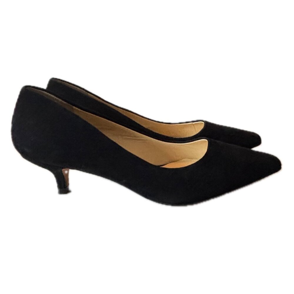 Footcandy Black Suede Kitten Heel Pumps Women's 9B - Picture 5 of 11